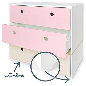 Cómoda COLORFLEX cajones frontales sweet pink-sweet pink-white wash