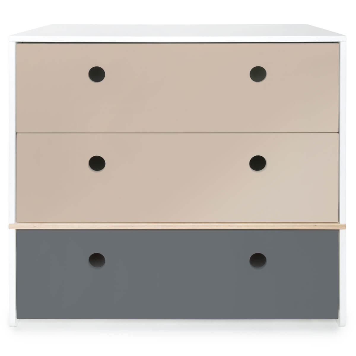 Cómoda COLORFLEX cajones frontales warm grey-warm grey-space grey