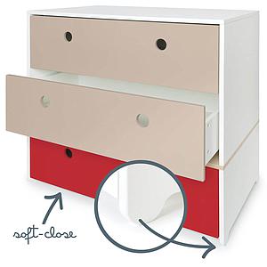 Cómoda COLORFLEX cajones frontales warm grey-warm grey-true red