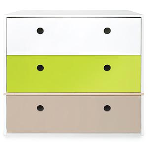 Cómoda COLORFLEX cajones frontales white-lime-warm grey