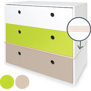 Cómoda COLORFLEX cajones frontales white-lime-warm grey