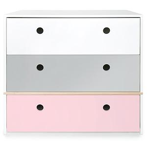 Cómoda COLORFLEX cajones frontales white-pearl grey-sweet pink