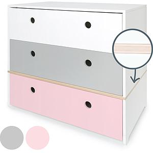 Cómoda COLORFLEX cajones frontales white-pearl grey-sweet pink
