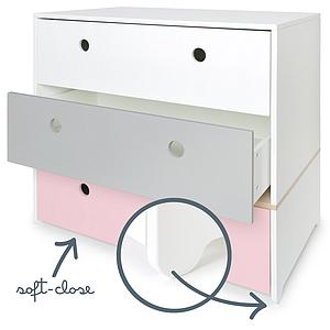 Cómoda COLORFLEX cajones frontales white-pearl grey-sweet pink