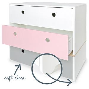 Cómoda COLORFLEX cajones frontales white-sweet pink-pearl grey 