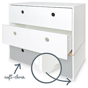 Cómoda COLORFLEX cajones frontales white-white-pearl grey
