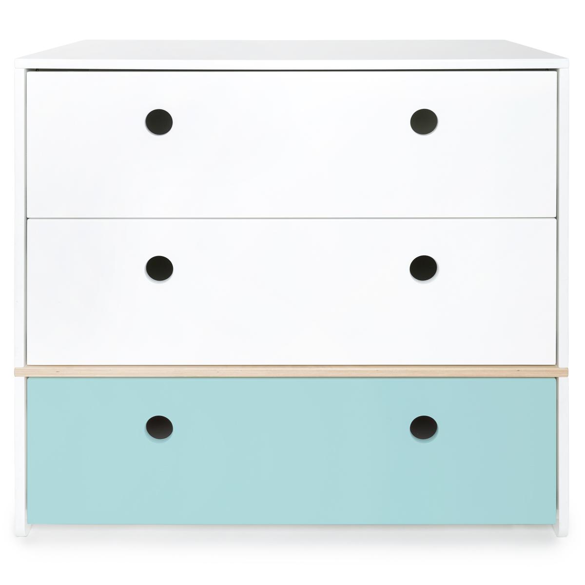 Cómoda COLORFLEX cajones frontales white-white-sky blue 