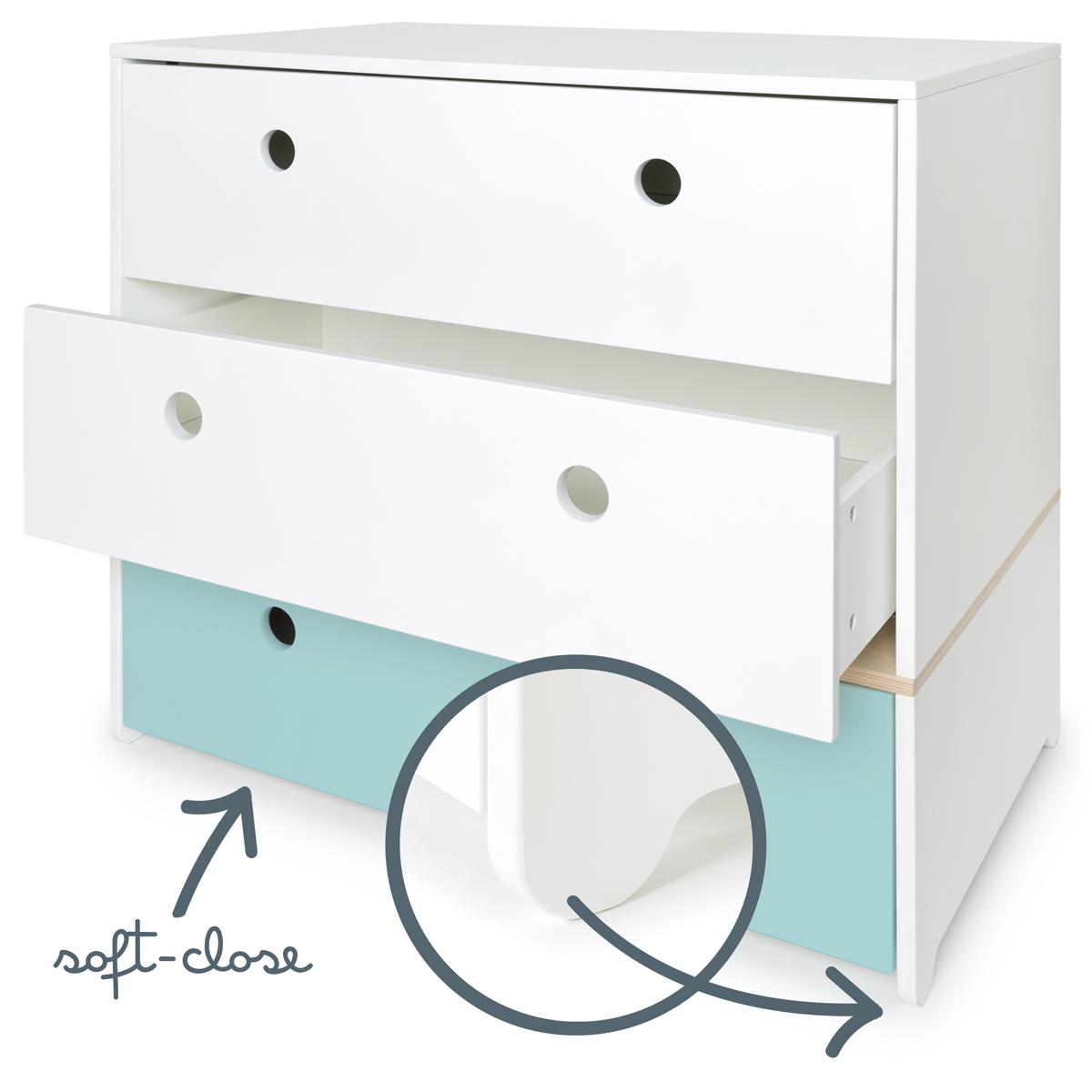 Cómoda COLORFLEX cajones frontales white-white-sky blue 