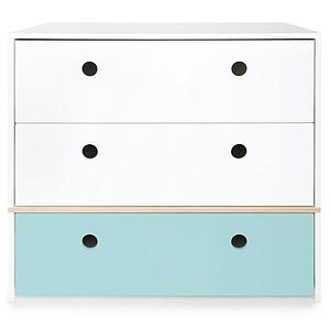 Cómoda COLORFLEX cajones frontales white-white-sky blue 