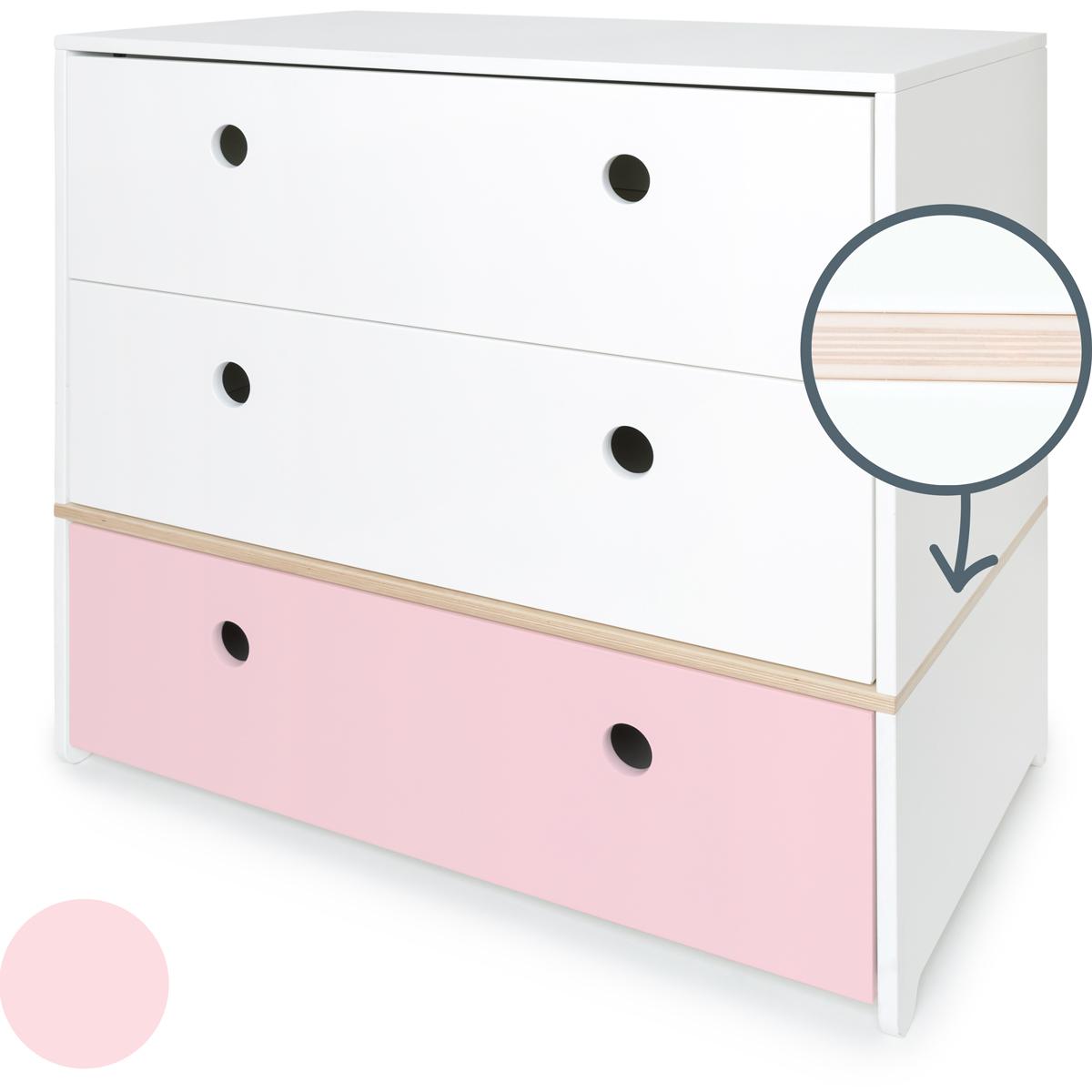 Cómoda COLORFLEX cajones frontales white-white-sweet pink