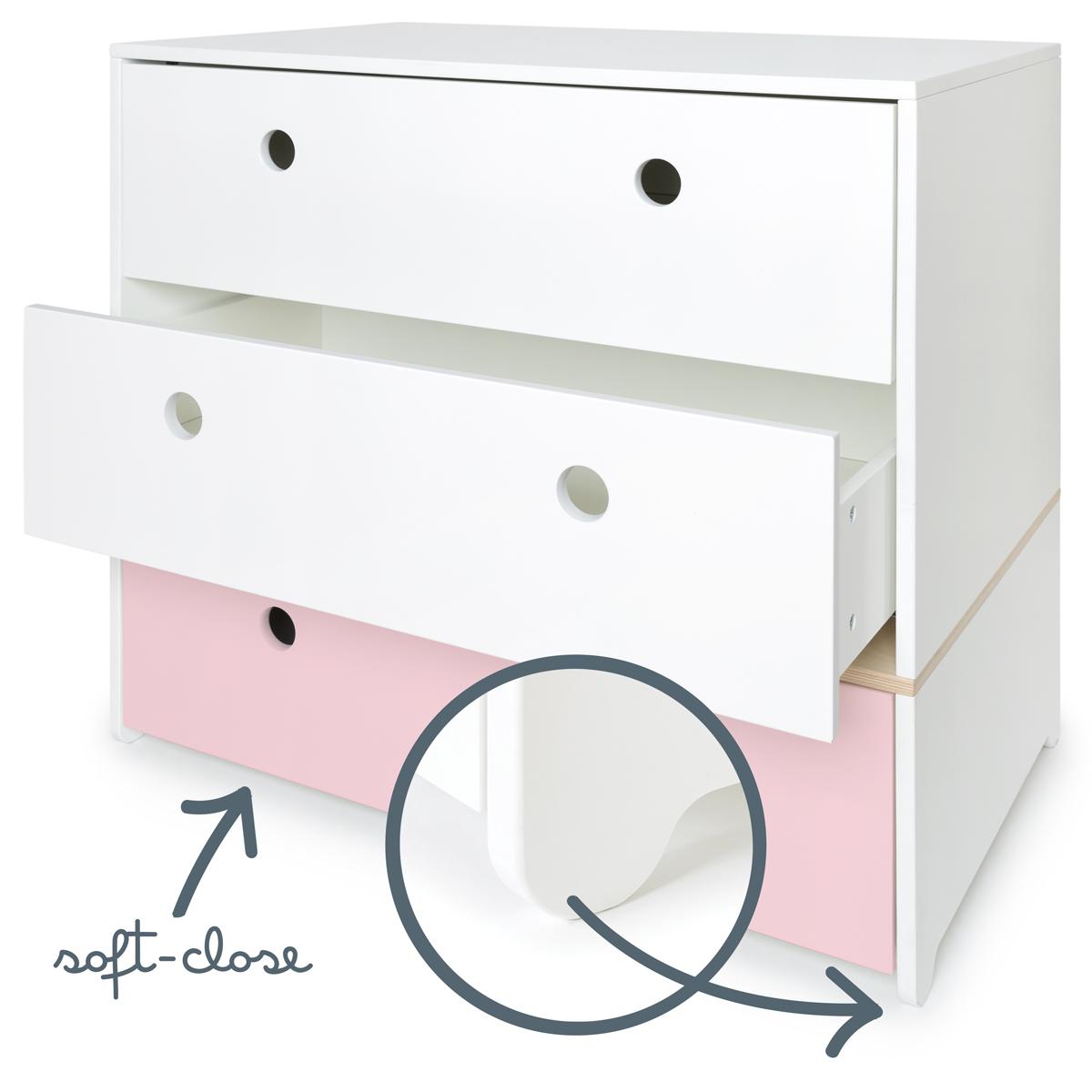 Cómoda COLORFLEX cajones frontales white-white-sweet pink