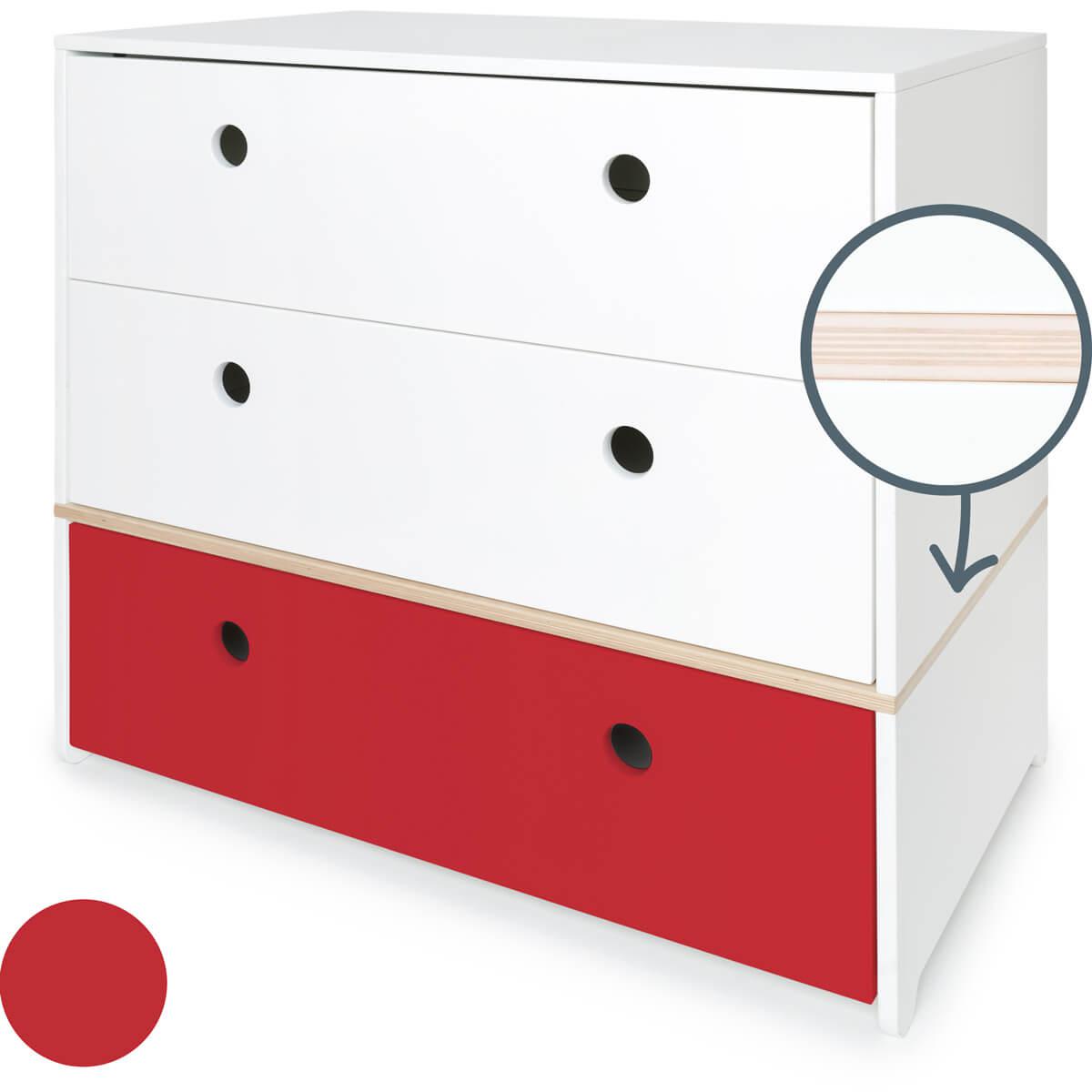 Cómoda COLORFLEX cajones frontales white-white-true red