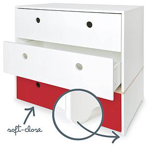 Cómoda COLORFLEX cajones frontales white-white-true red
