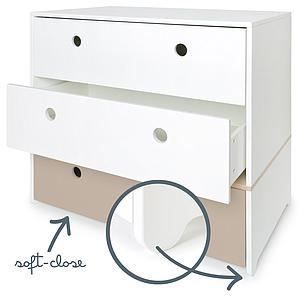 Cómoda COLORFLEX cajones frontales white-white-warm grey