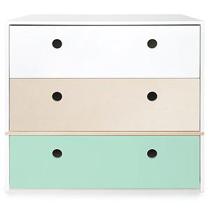 Cómoda COLORFLEX cajones frontales white-white wash-mint