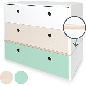 Cómoda COLORFLEX cajones frontales white-white wash-mint
