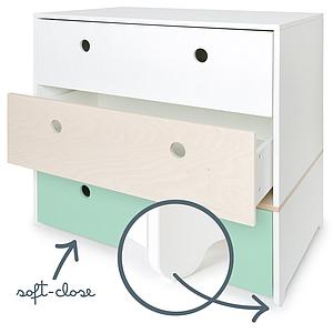 Cómoda COLORFLEX cajones frontales white-white wash-mint