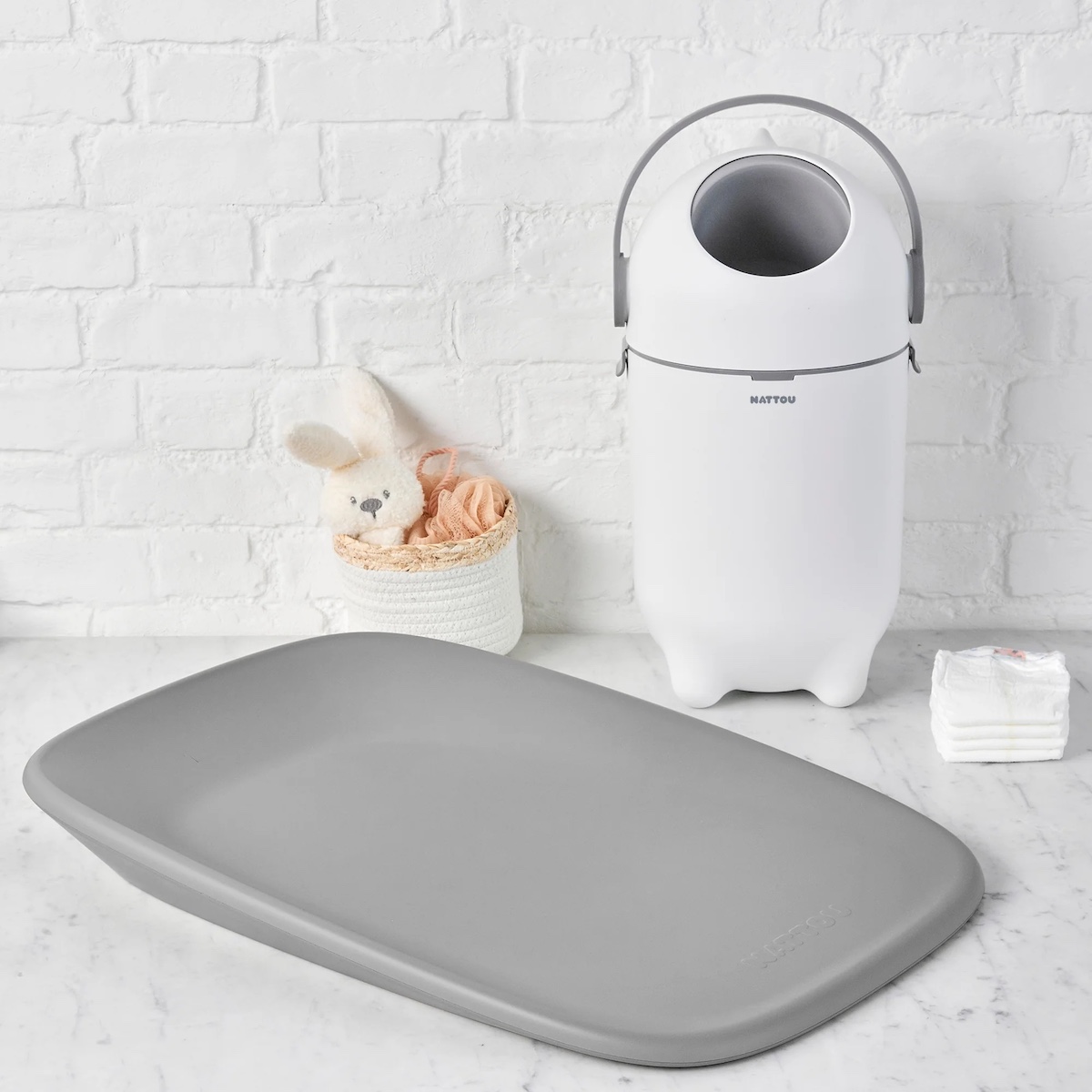 Contenedor pañales DROPY Nattou blanco