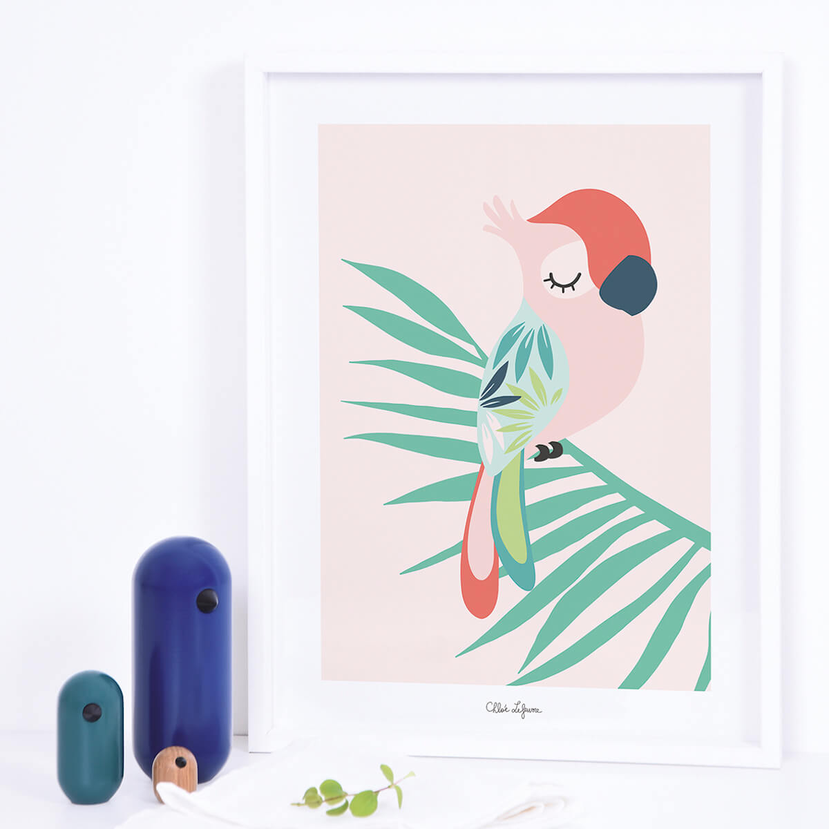 Cuadro 30x40cm LORO Lilipinso rosa