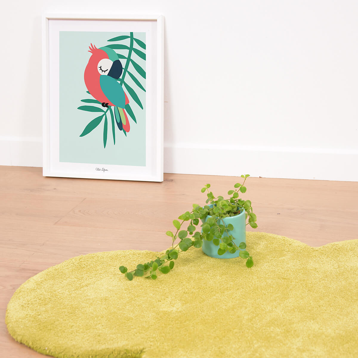 Cuadro 30x40cm LORO Lilipinso verde