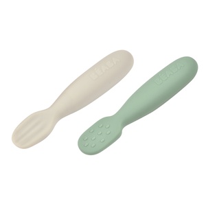 Cuchara silicona 2uds Béaba sage green-velvet grey