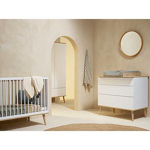 Cuna 60x120cm FLOW Quax blanco-roble