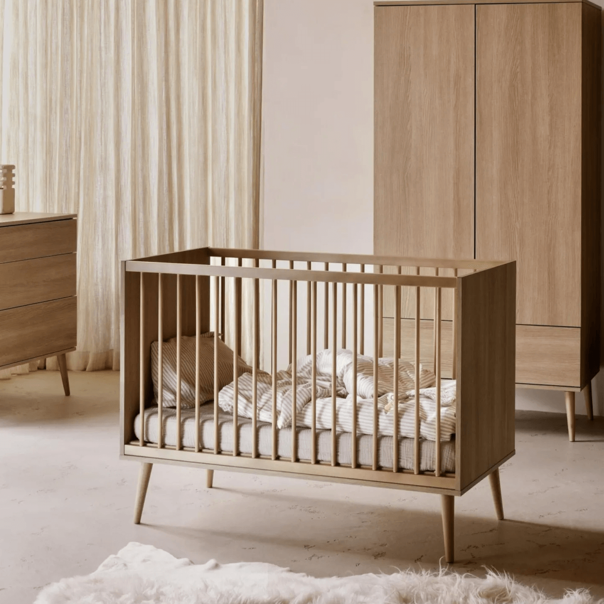Cuna 60x120cm FLOW Quax honey ash