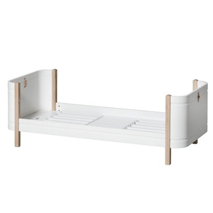 Cuna bebé evolutiva 68x122cm/162cm WOOD MINI+ Oliver Furniture blanco-roble (incluye Kit Junior)