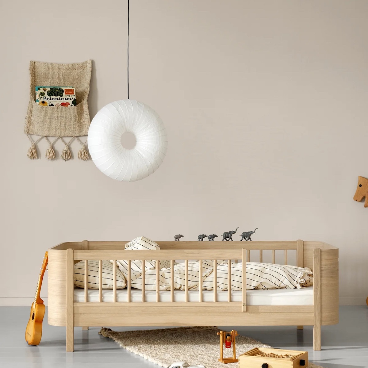 Cuna bebé evolutiva 68x122cm/162cm WOOD MINI+ Oliver Furniture roble (incluye Kit Junior)