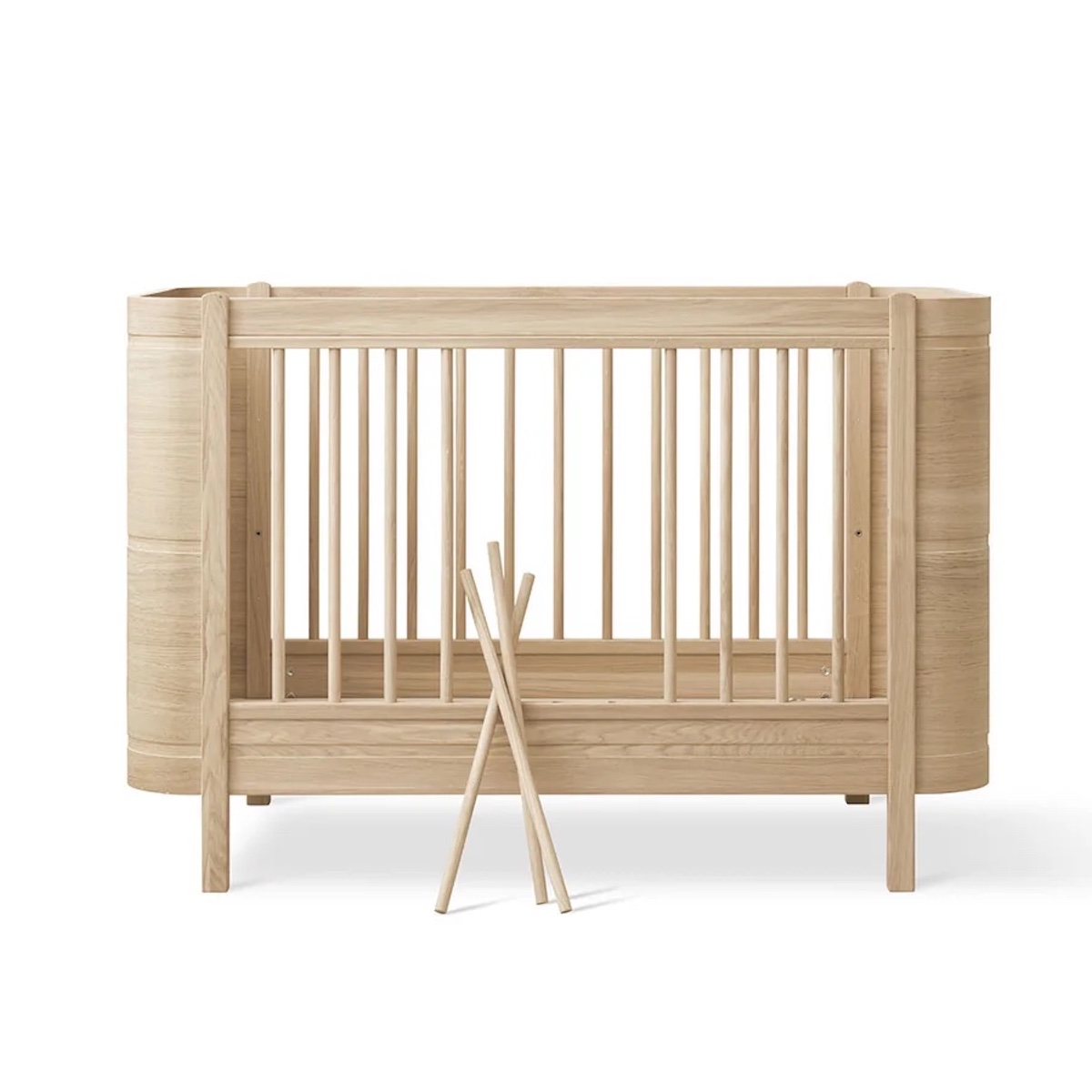 Cuna bebé evolutiva 68x122cm/162cm WOOD MINI+ Oliver Furniture roble