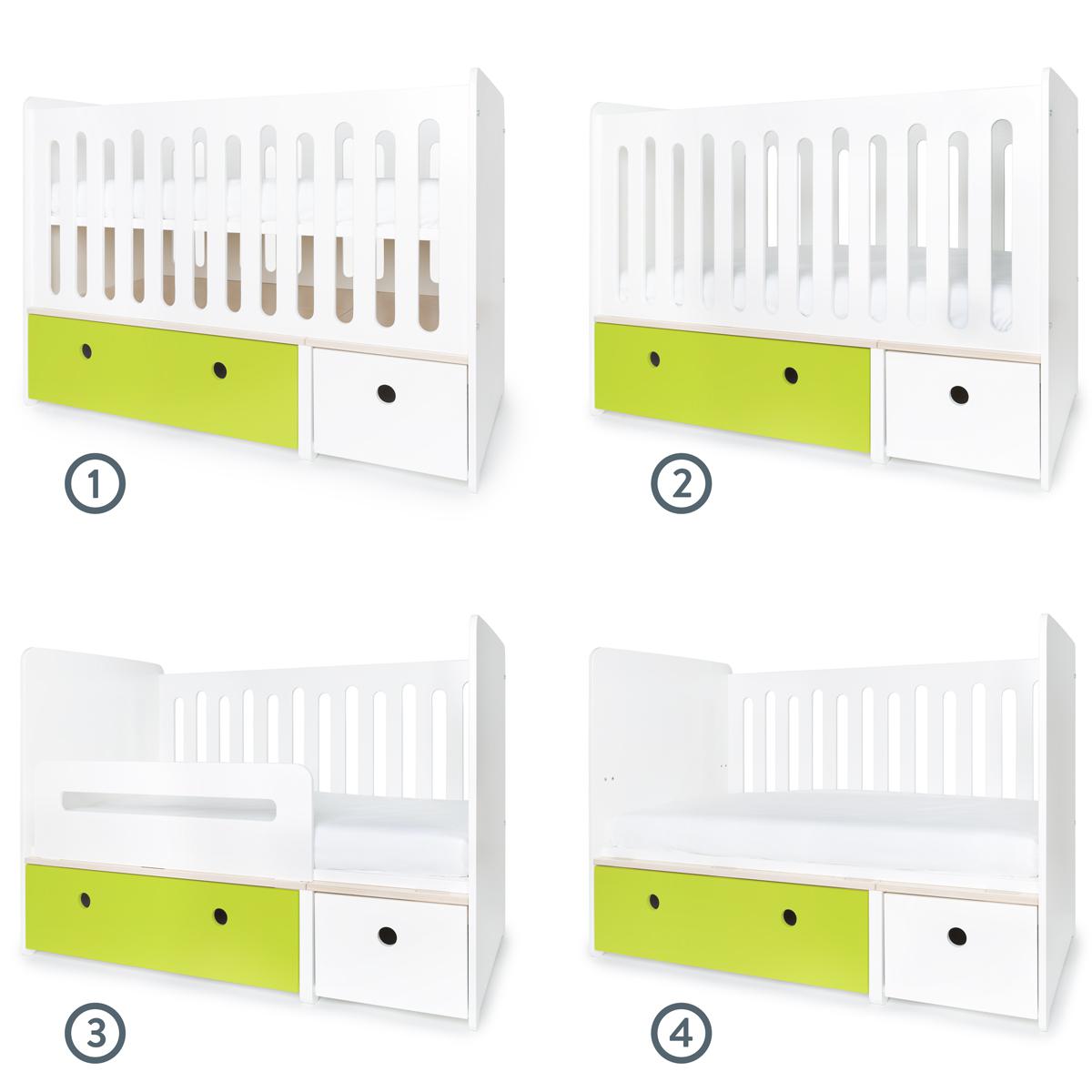 Cuna cama 70x140cm COLORFLEX lime-white 