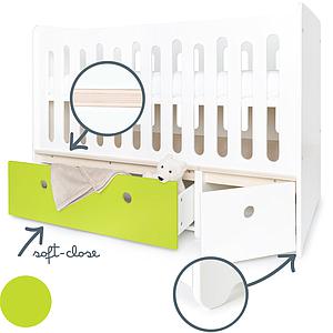 Cuna cama 70x140cm COLORFLEX lime-white 