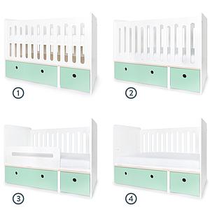 Cuna cama 70x140cm COLORFLEX mint
