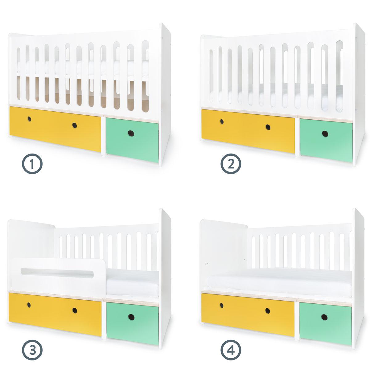 Cuna cama 70x140cm COLORFLEX nectar yellow-sea foam