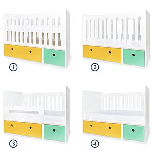Cuna cama 70x140cm COLORFLEX nectar yellow-sea foam