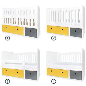 Cuna cama 70x140cm COLORFLEX nectar yellow-space grey