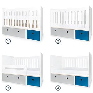 Cuna cama 70x140cm COLORFLEX pearl grey-deep marine