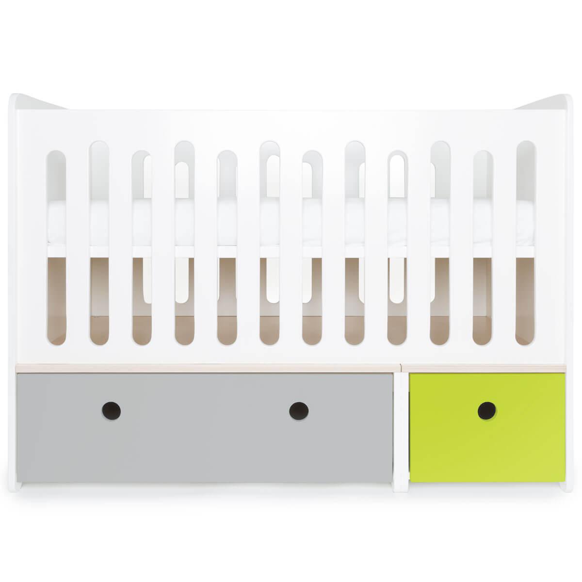 Cuna cama 70x140cm COLORFLEX pearl grey-lime