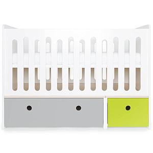 Cuna cama 70x140cm COLORFLEX pearl grey-lime