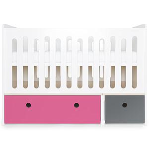Cuna cama 70x140cm COLORFLEX pink-space grey