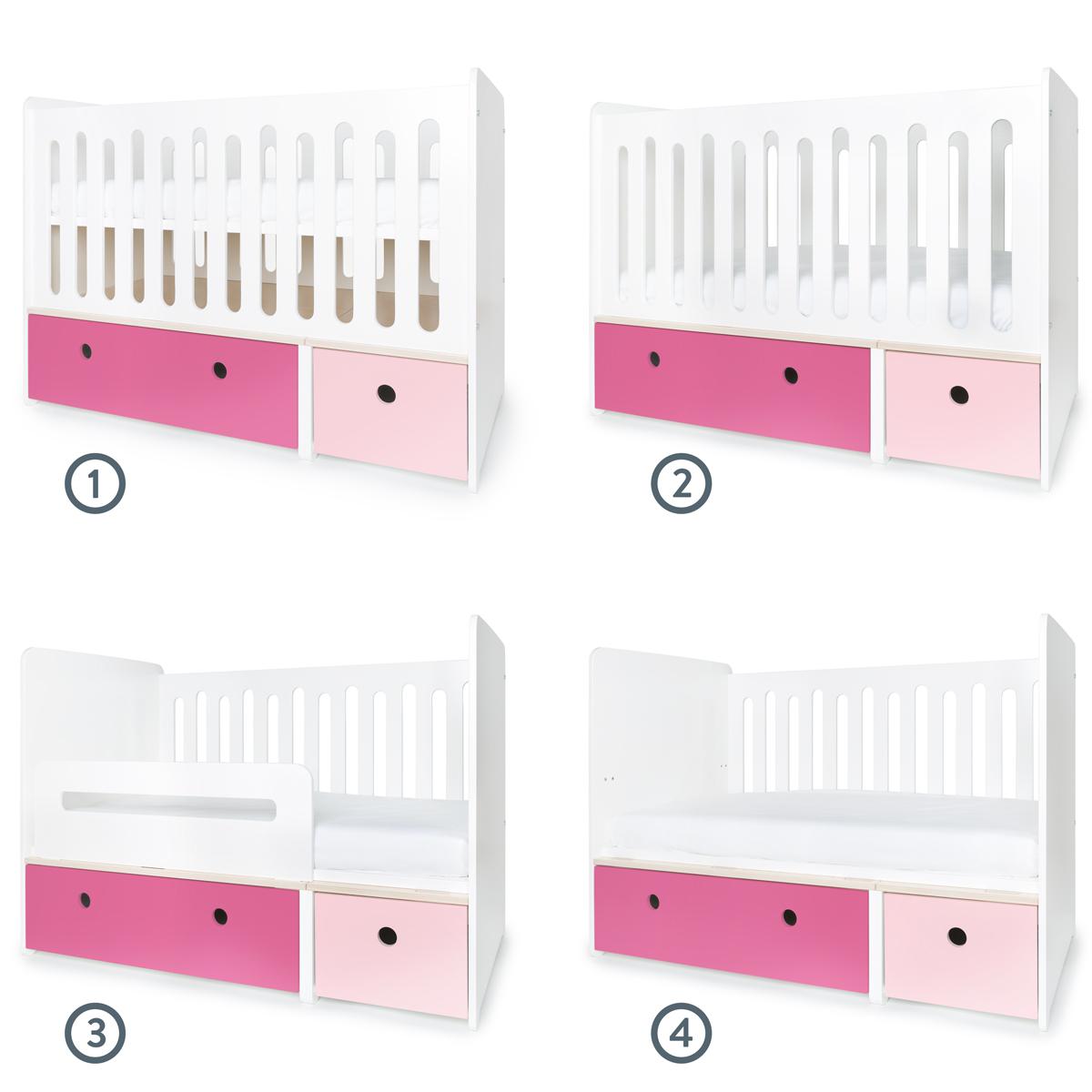 Cuna cama 70x140cm COLORFLEX pink-sweet pink