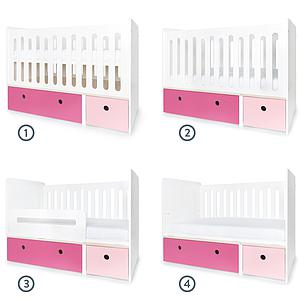 Cuna cama 70x140cm COLORFLEX pink-sweet pink