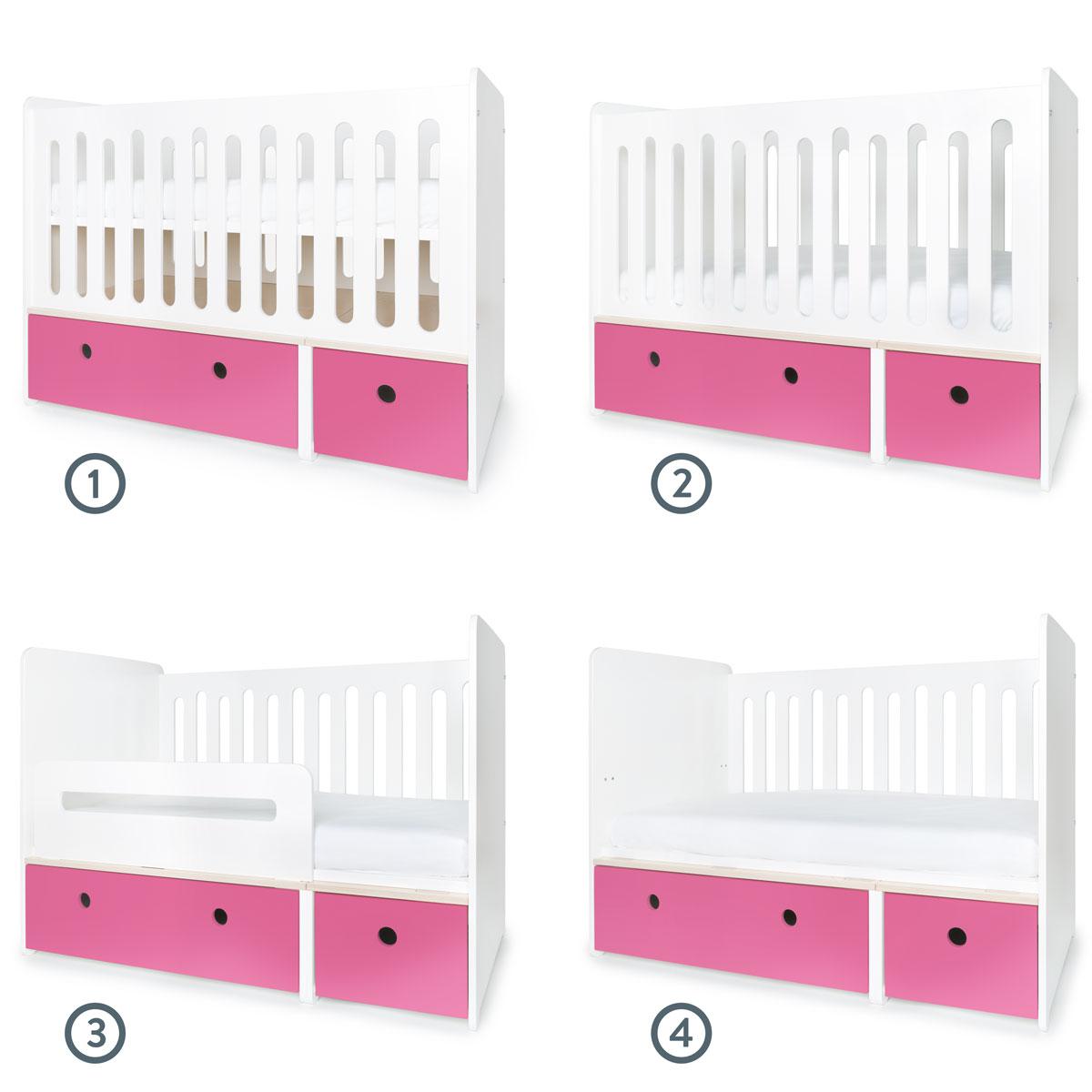 Cuna cama 70x140cm COLORFLEX pink