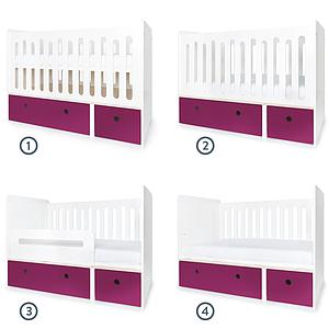 Cuna cama 70x140cm COLORFLEX plum 