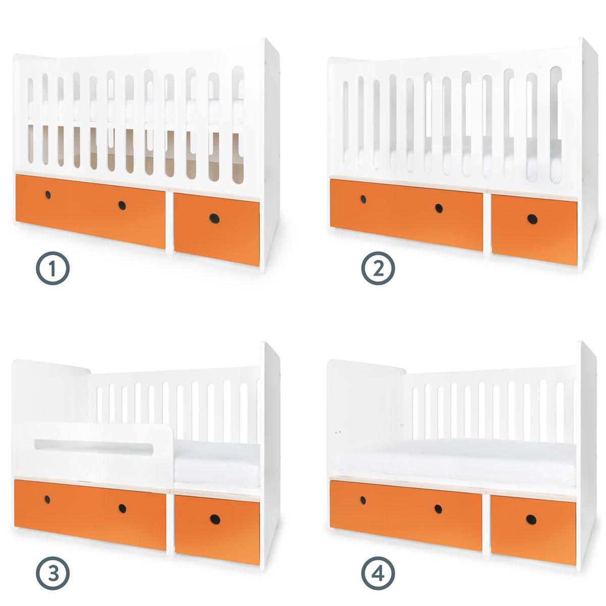 Cuna cama 70x140cm COLORFLEX pure orange