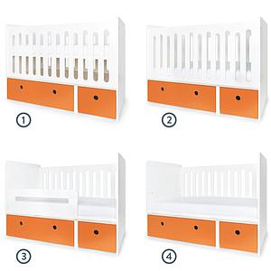 Cuna cama 70x140cm COLORFLEX pure orange