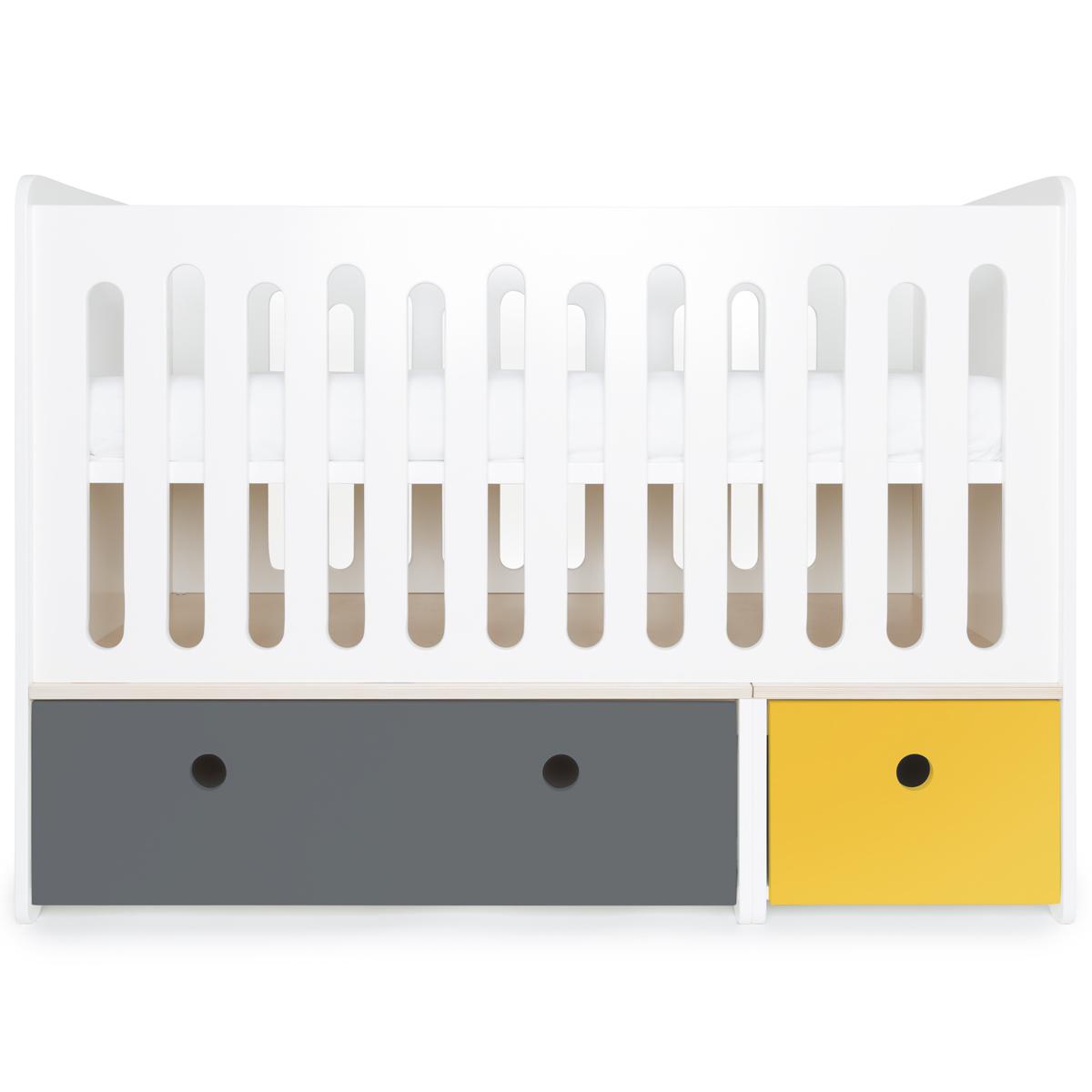 Cuna cama 70x140cm COLORFLEX space grey-nectar yellow