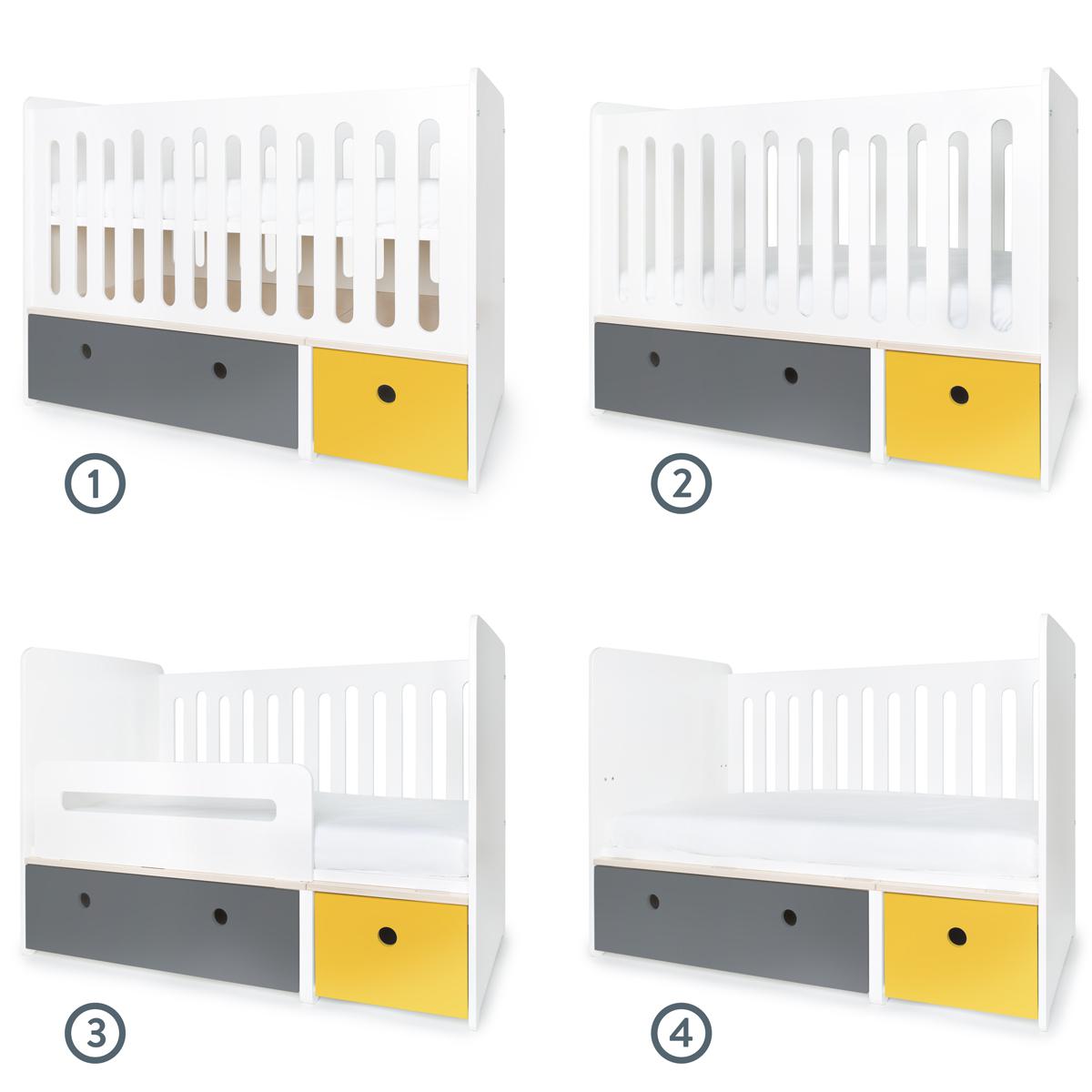 Cuna cama 70x140cm COLORFLEX space grey-nectar yellow