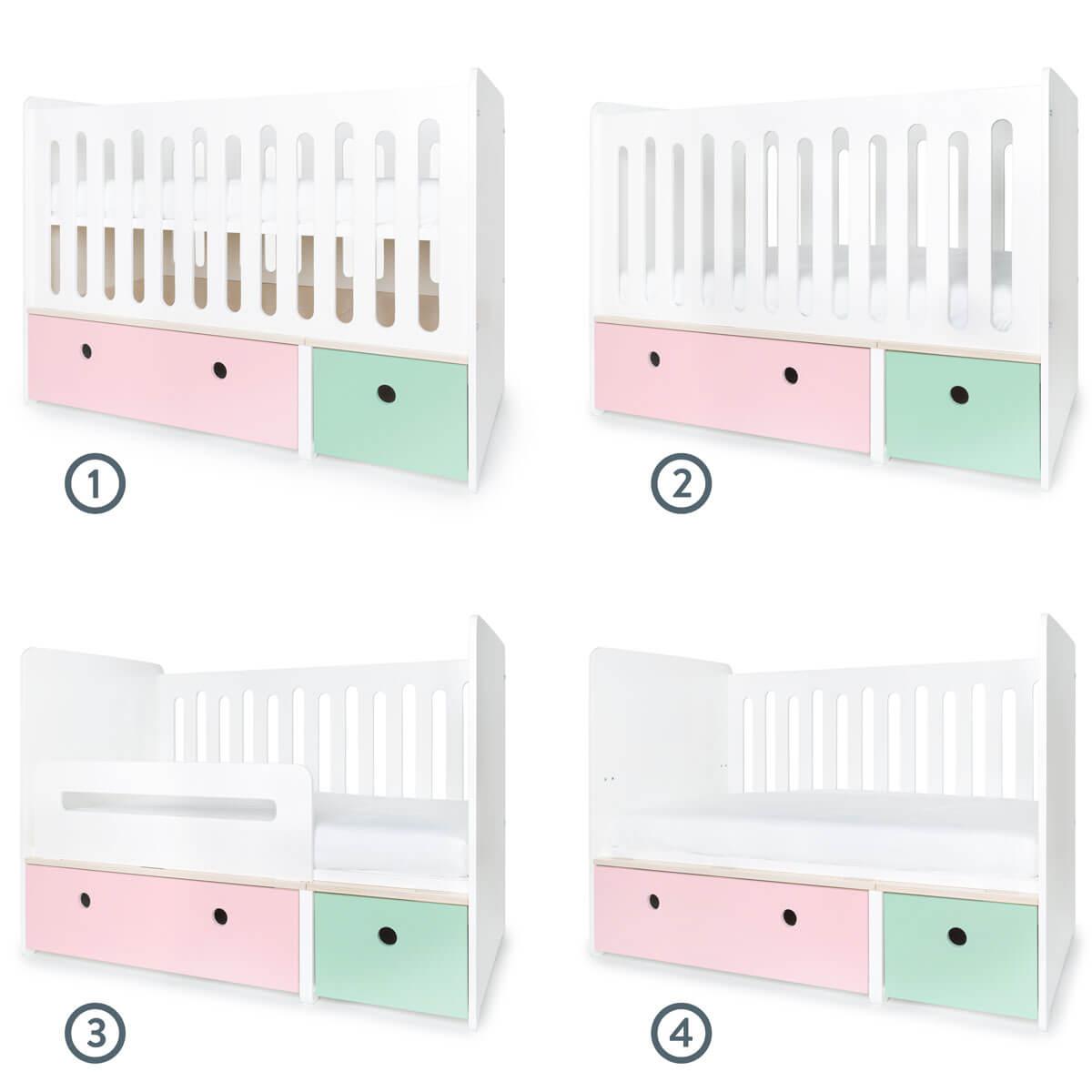 Cuna cama 70x140cm COLORFLEX sweet pink-mint