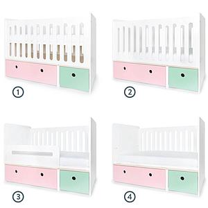 Cuna cama 70x140cm COLORFLEX sweet pink-mint